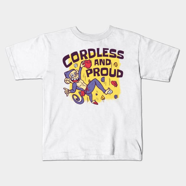 Cool Monkey Climbing P R t shirt Kids T-Shirt by LindenDesigns